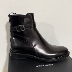 Saint Laurent patent leather Black Ankle Boots